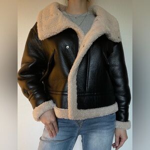 Aha Selected Shearling Aviator Jacket